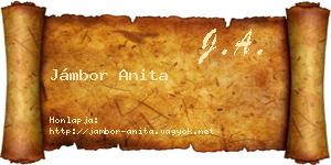 Jámbor Anita névjegykártya