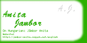 anita jambor business card